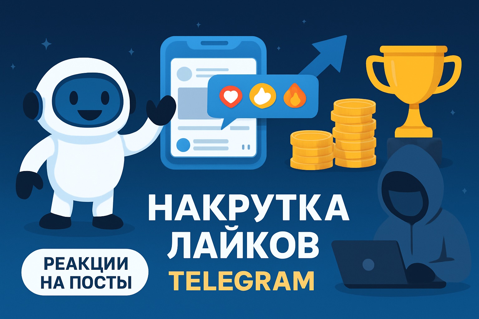 Накрутка лайков и реакций на посты в Telegram