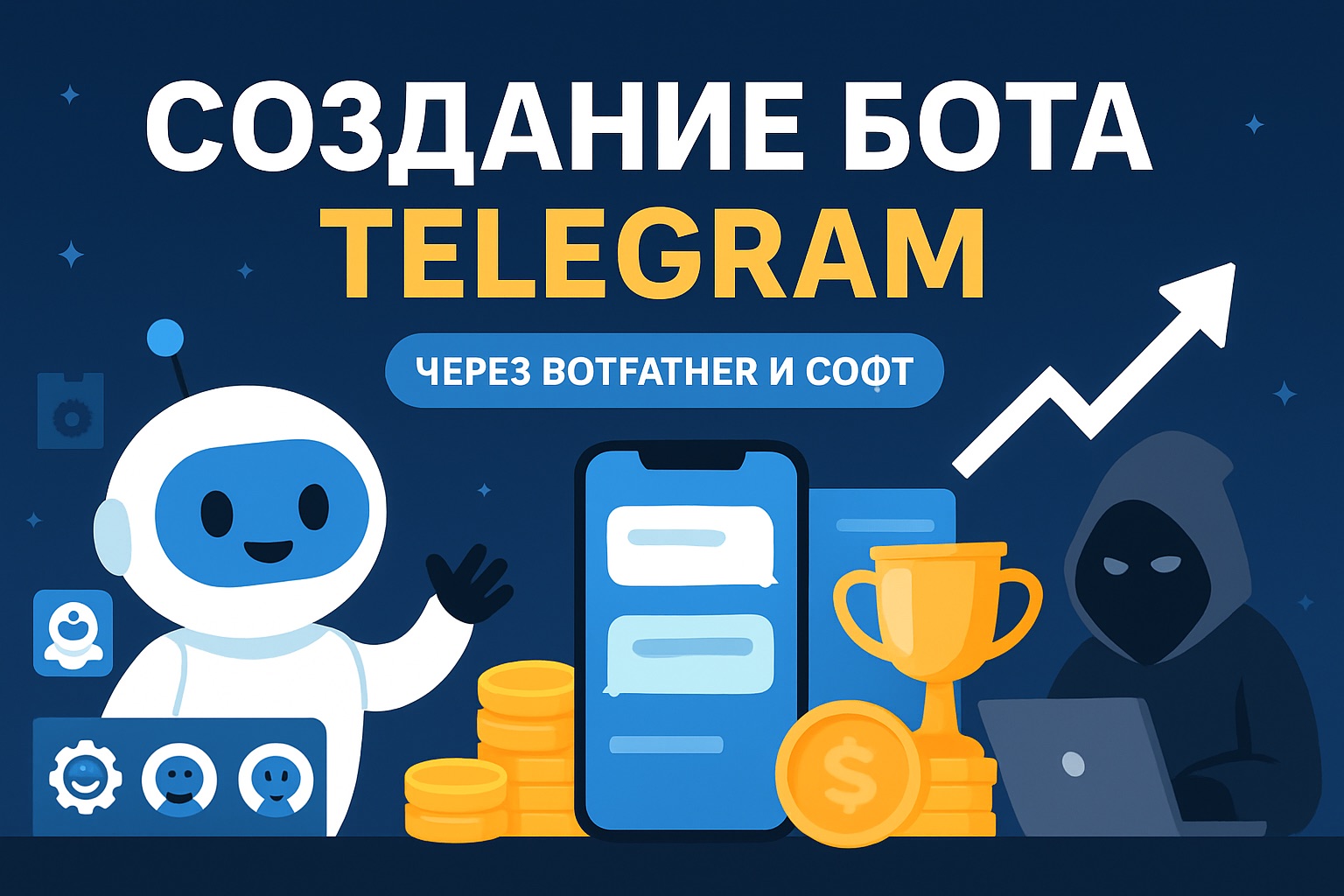 Создание бота в Telegram через BotFather и через софт